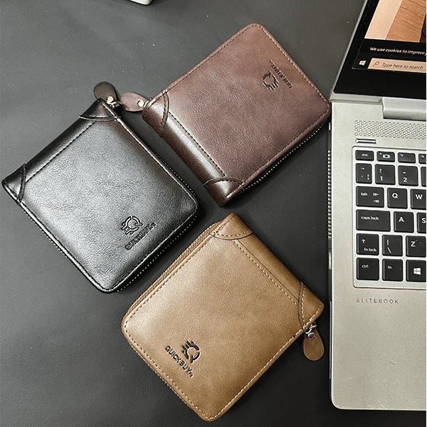 PU Leather Short Wallet for Men