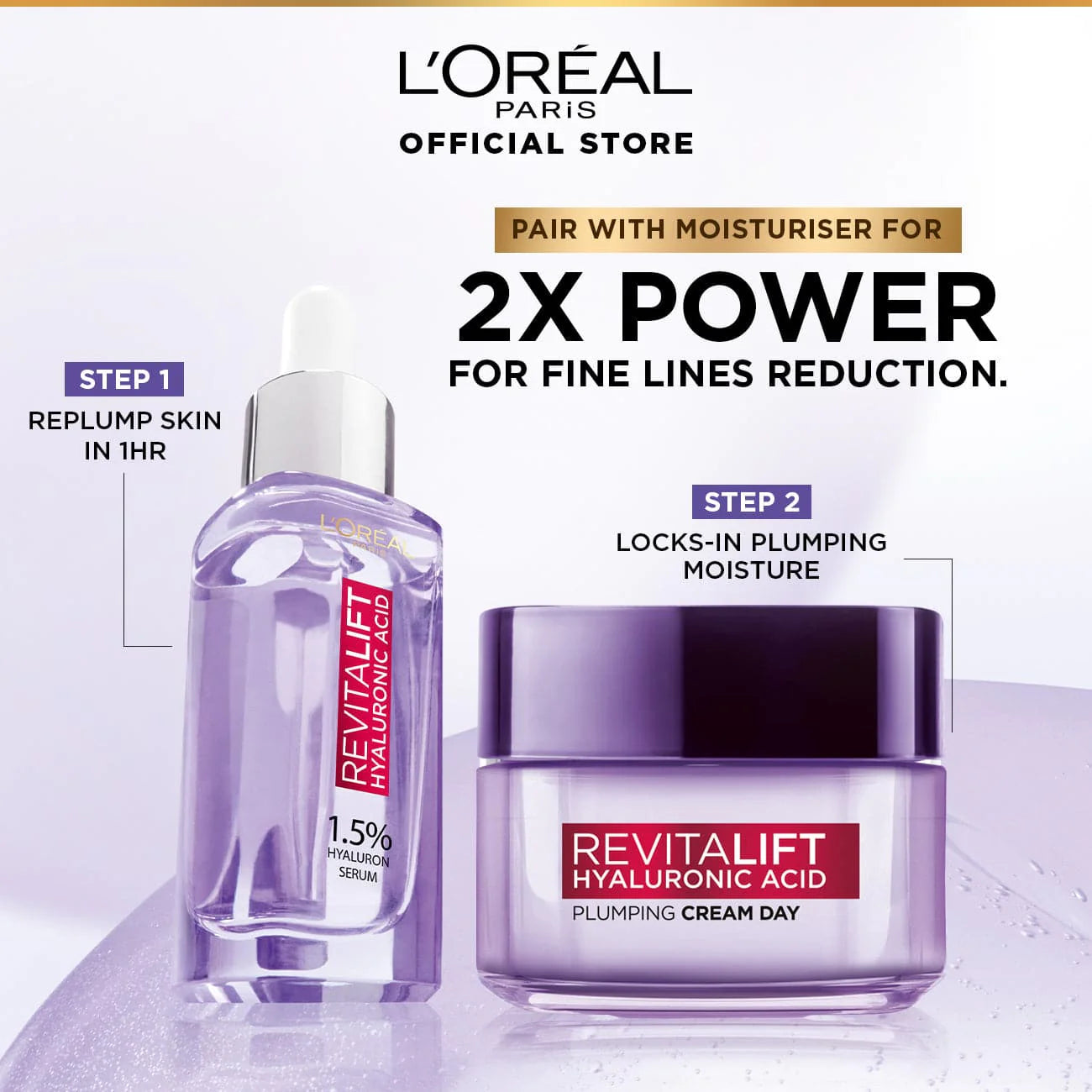 L'Oreal Serum With 1.5 % Hyaluronic Acid (15ml) For All Skin Types