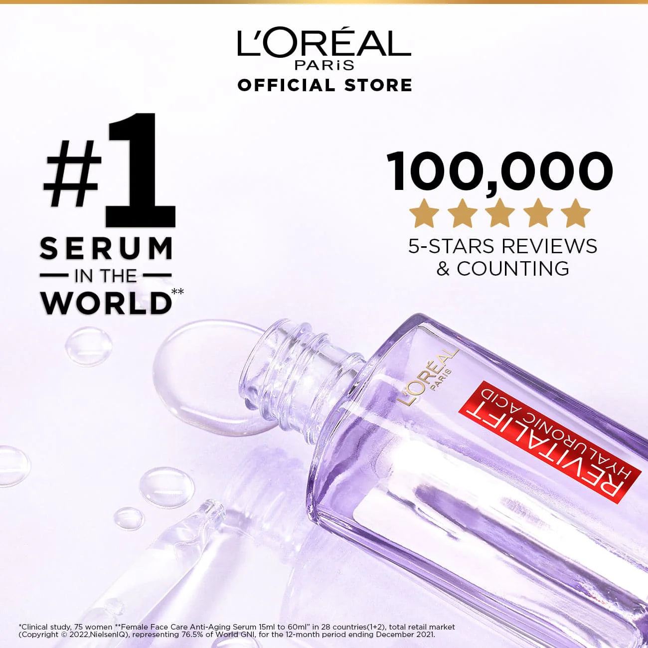 L'Oreal Serum With 1.5 % Hyaluronic Acid (15ml) For All Skin Types