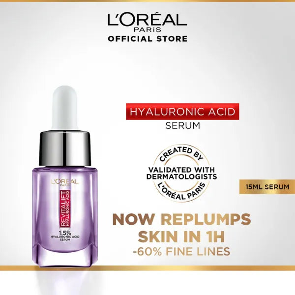 L'Oreal Serum With 1.5 % Hyaluronic Acid (15ml) For All Skin Types